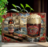 Vintage Cigar & Whiskey Metal Tin Sign Decor